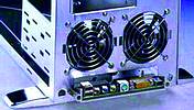 Figure 3. Fan guards revealed with front bezel removed   